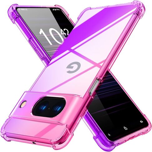 case for Google Pixel 7A[Gradient] Clear Soft TPU Non-Slip Non-Yellowing Soft Edge Cover for Google Pixel 7A,Pink/Purple,MUS-HCJB-27-04 in Saudi Arabia