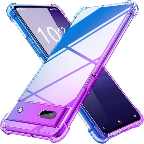 case for Google Pixel 7A[Gradient] Clear Soft TPU Non-Slip Non-Yellowing Soft Edge Cover for Google Pixel 7A,Pink/Purple,MUS-HCJB-27-04 in Saudi Arabia