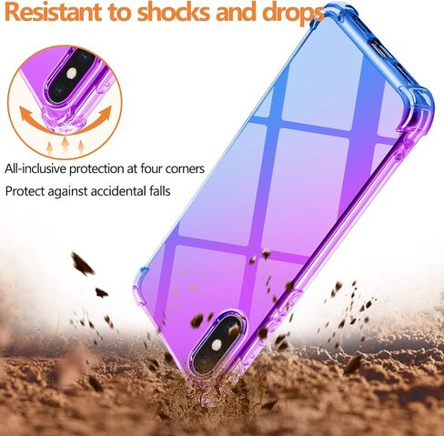 case for Motorola Moto Edge 2022 [Gradient] Clear Soft TPU Non-Slip Non-Yellowing Soft Edge Cover for Moto Edge 2022,Purple/Blue,MUS-HCJB-72-02 in Saudi Arabia