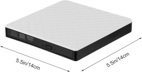 External DVD Burner USB 3.0 DVD Writer Drive for Laptop Desktop Portable Rewriter Compatible with Windows and Other Operating Systems White Optical Disc Drive for Data Backup in Saudi Arabia