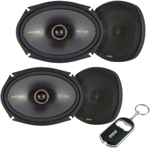 KICKER KS-Series 2-Pack 51KSC6904 6x9 4 أوم مكبرات صوت محورية ثنائية الاتجاه - معالجة عالية الطاقة، مكبر صوت من البولي بروبيلين، محيط مطاطي قوي in Kuwait