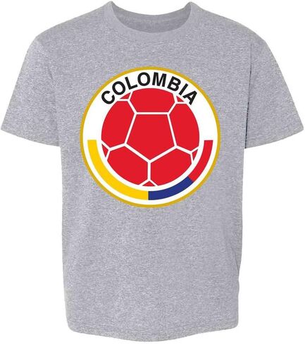 Pop Threads Colombia Futbol Soccer National Team Crest Baby Toddler Kids Girl Boy T-Shirt in Saudi Arabia