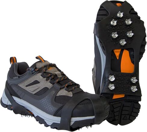 Crampons Ice Cleats Traction Snow Grips - 10 Stainless Steel Grippers Shoe Spikes Grips Traction for Hiking, Fishing, Walking, Climbing in Saudi Arabia