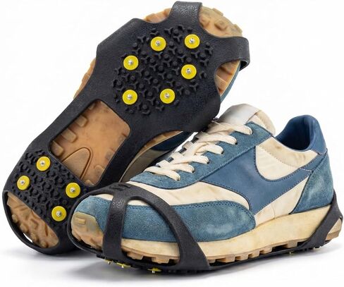 1 Pair ​10-Stud Ice Cleats, ​Snow Traction Crampons, ​Anti-Slip Spikes​ for ​Shoes and Boots​ for ​Walking on Ice and Snow​ (Multiple in Kuwait