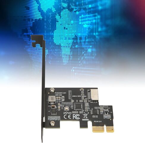 PCI E 1X to USB 3.2 GEN1 5Gbps 20pin Front Panel Header, PCIE to USB 3.2 Expansion Card 5Gbps, High Speed Front Type C, Plug and Play (PCIE X1 to USB3.2) in Saudi Arabia