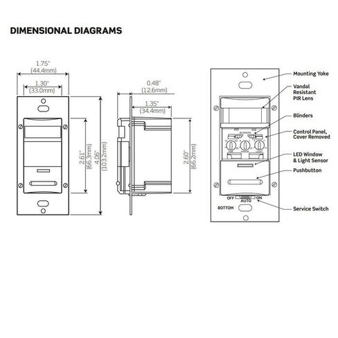مستشعر إشغال السقف متعدد التقنيات من Leviton، 24VDC، 35mA؛ مجال الرؤية 1000SF، ODS10-IDE، أسود in Kuwait