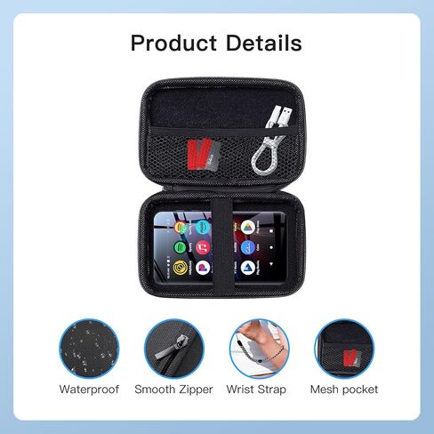 Carrying Case for innioasis G5 MP3 Player- Hard Shell Protective Carrying Case, Portable Travel Storage Bag with Lanyard & Carabiner | Anti-scrathes&Shockproof in Saudi Arabia