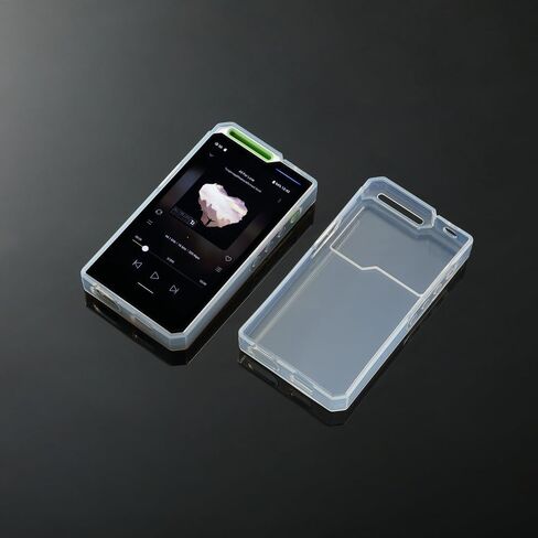 Soft Clear TPU Protective Shell Skin Case Cover and Front Screen Protector Tempered Glass for Hiby R4 (Clear case and Glass) in Saudi Arabia