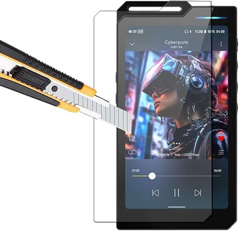 Soft Clear TPU Protective Shell Skin Case Cover and Front Screen Protector Tempered Glass for Hiby R4 (Clear case and Glass) in Saudi Arabia
