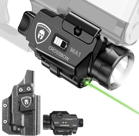 مجموعة ليزر WARRIORLAND العالمية مع حافظة M18 مدمجة P320، شعاع أخضر وإضاءة تكتيكية LED، شاشة مصباح يدوي USB قابلة لإعادة الشحن تعرض حالة البطارية، القوس والنشاب MA1 مع حافظة P320 M18 in Kuwait