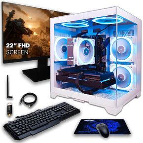 SAAV Blitz حزمة أجهزة الكمبيوتر المخصصة للألعاب المُصممة مسبقًا، سطح المكتب Intel Core i5 8500 Radeon RX 550 4GB GDDR5 16GB DDR4 256GB NVMe SSD WiFi 6 Bluetooth Windows 11 Black Air Cooler RGB Computer PC Gaming in Kuwait