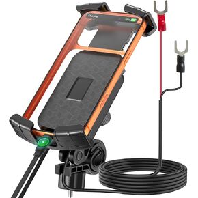 Motorcycle Phone Mount,Motorcycle Phone Mount with USB Charger (QC3.0/PD3.0 Fast Charging),180° Rotatable,with Motorcycles and Electric Bicycles,Compatible with All Phones from 4.7-6.8" in Saudi Arabia