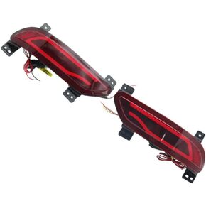 Riloer Red Lens LED Rear Bumper Reflector Light, Compatible with Chevrolet 2014-2019 Captiva, DRL Bumper Reflector Brake Tail Turn Signal Lights in Kuwait