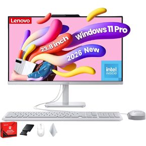 كمبيوتر مكتبي Lenovo A100 الكل في واحد - شاشة FHD مقاس 23.8 بوصة، معالج Intel N100، Wi-Fi 6، لوحة مفاتيح وماوس، Windows 11 Pro، للمنزل والمدرسة، ذاكرة الوصول العشوائي 16 جيجابايت و512 جيجابايت SSD in Kuwait
