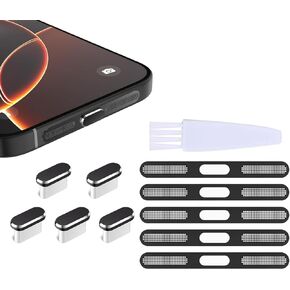 لفون 17 برو ماكس سماعة الأذن المتكلم شبكة معدنية سامسونج USB C الغبار المكونات المضادة للغبار غطاء لاصق مقاوم للغبار نوع C منفذ الشحن يغطي ملصق للشحن اللاسلكي فرشاة صغيرة 5 مجموعات (برتقالي كوني) in Kuwait