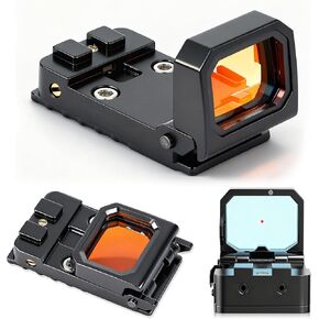 Flip-Up Micro Red Dot Sight with Raised Base — Universal Mount Kit for Pistols & Rifles, Compatible with Glock MOS, RMR, and Picatinny Rails in Kuwait