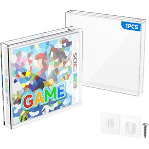 Video Game Box Protector Case for 3DS Games, 3MM Clear Acrylic Display Case with Wall Mount Compatible with Nintendo 3DS Game Box (Pack of 1) in Saudi Arabia