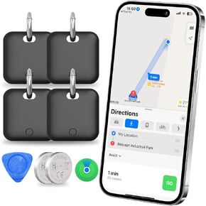 Smart Tracker Tags-4 Pack(iOS Only) Compatible with Apple with 2 Batteries,Replaceable Battery,Bluetooth Luggage Smart GPS Tag Works with Apple Find My APP,Item Finders for Dog/Key/Luggage in Saudi Arabia