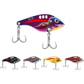 VIB Metal Lures Zinc Alloy Fishing Blade Spinner Bait with Treble Hooks Fishing Spoons Lures Pack of 5 in Kuwait