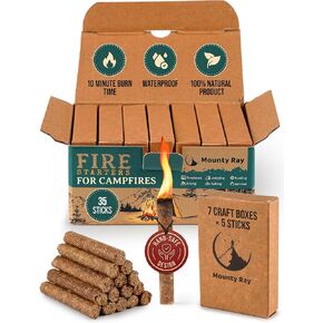100 pcs Fire Starters for Campfires - Natural Fire Starters Sticks - Water Resistant & Odorless - All-Weather Charcoal Starter - for Indoor and Outdoor Use in Saudi Arabia