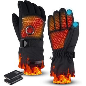 قفازات ساخنة للرجال والنساء، قفازات ساخنة ببطارية قابلة للشحن مع شاشة تعمل باللمس للصيد والتخييم والتزلج (كبير) in Kuwait