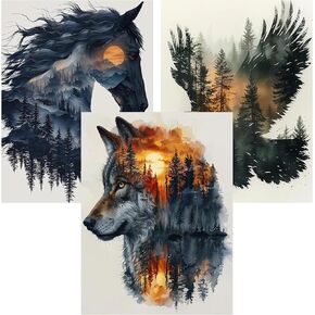 Axquilon 3 Packs Paint by Numbers Kit for Adults - Tarot Adult Paint by Number Kits on Canvas, Easy Adults' Paint-by-Number Kits for Gift Home Wall Decor 12x16in in Kuwait