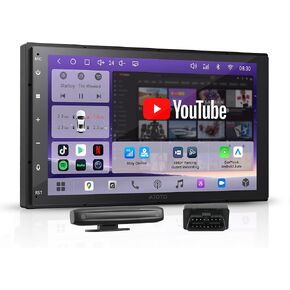 ستيريو سيارة A7 مقاس 9 بوصة بنظام Android مزدوج DIN، تشغيل لاسلكي CarPlay وAndroid Auto، راديو QLED مدمج 4G LTE، DSP مع مخرج بصري، مخرج مسبق 4V، AI DriveChat، مع ماسح ضوئي obd وكاميرا احتياطية، SCVC/GPS in Kuwait