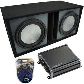 Harmony Audio HA-A102 Universal Car Stereo Alloy Series 10" 800W Dual 2 Ohm Sub, 46CXA8001 Car Audio Class D Mono 1600W Peak Sub Amp and SOLORND2X10V Dual 10" Slot Vented Paintable Baffle Stereo in Saudi Arabia
