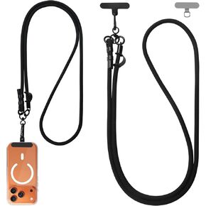 1 Phone Lanyard with 2 Phone Patches for iPhone, Adjustable Anti Theft Phone Strap for All Phones, Also for Small Hangables, Suitable for Men and Women, Skin-Friendly, Ideal for Home and Travel in Saudi Arabia