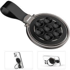 Magnetic Phone Ring for MagSafe Grip [Sucker] [Super Magnet] [Magnet Phone Stand Grip Compatible with Car Mounts] Mag Safe Accessory for iPhone 17/16/15/14/13 Pro Max Plus, Black in Saudi Arabia