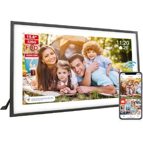 Frameo White 10.1 Inch Smart WiFi Digital Photo Frame,Digital Picture Frame Wi-Fi with 32GB Storage & SD Slot, Electronic Picture Frame IPS Touch Screen with Auto-Rotate, Gifts for Mom, House Warming in Saudi Arabia