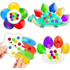 4PC Color Sorting Sensory Toys Fine Motor Skills for Toddler, Preschool Classroom Activities Autism Autistic Quiet Toys for Kids Calm Down Toy Travel Roadtrip Essentials for Kid Boy Girl Gift in Saudi Arabia
