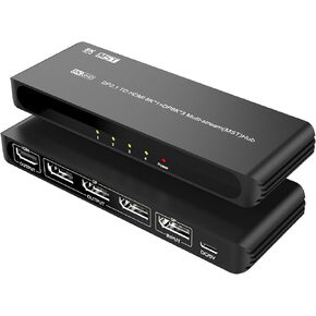 موزع DisplayPort إلى HDMI لـ 4 شاشات، مقسم HDMI 8K@60 هرتز، شاشة ممتدة 1 DP في 4 HDMI Out DisplayPort MST Hub لشاشات متعددة، متوافق مع الكمبيوتر وبطاقة الرسومات والكمبيوتر الشخصي in Saudi Arabia