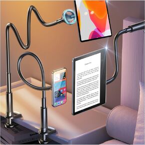 LISEN Flexible Gooseneck Phone Stand for Bed, Desk, Tablet - Adjustable iPhone 15 Pro Plus 14 13, Kindle, iPad Holder in Kuwait