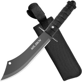 Wlikn Fixed Blade Knife with Sheath, Single Edge Survival Tool, Non-Slip Handle, for Camping, Hunting, EDC, Multi in Saudi Arabia