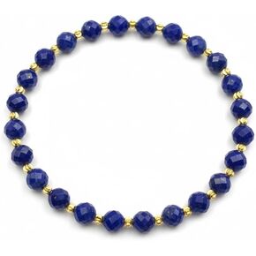Lapis Lazuli Healing Bracelet – Real Crystal Beads for Stress Relief, Meditation & Chakra Balance – Natural Gemstone Jewelry Gift for Women & Men, Adjustable with Gift Box in Saudi Arabia