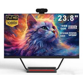 All-in-One Desktop Computer 23.8" IPS Core i5-7300HQ 16GB RAM 512GB SSD with Keyboard & Mouse Detachable Webcam Wi-Fi 6 Bluetooth 5.3 Wireless Charging Type-C Gigabit LAN Ideal for Home Office Study in Kuwait