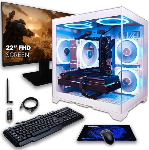 SAAV Blitz حزمة أجهزة الكمبيوتر المخصصة للألعاب المُصممة مسبقًا، سطح المكتب Intel Core i5 8500 Radeon RX 550 4GB GDDR5 16GB DDR4 256GB NVMe SSD WiFi 6 Bluetooth Windows 11 Black Air Cooler RGB Computer PC Gaming in Kuwait