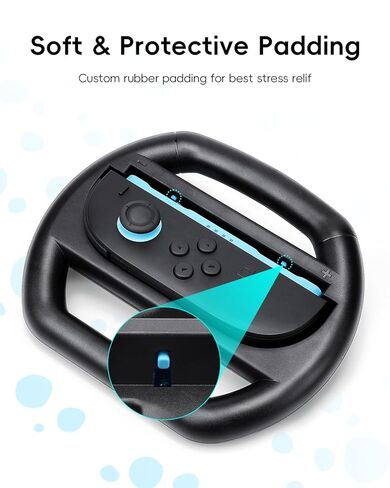 عجلات القيادة YipuVR متوافقة مع وحدة التحكم الاحترافية لعجلة القيادة Nintendos Switch 2، قطعتان من عجلات السباق المريحة مع قبضة مضادة للانزلاق، مناسبة للاستخدام مع صديق العائلة (عبوتان) in Kuwait