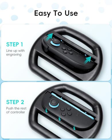 عجلات القيادة YipuVR متوافقة مع وحدة التحكم الاحترافية لعجلة القيادة Nintendos Switch 2، قطعتان من عجلات السباق المريحة مع قبضة مضادة للانزلاق، مناسبة للاستخدام مع صديق العائلة (عبوتان) in Kuwait