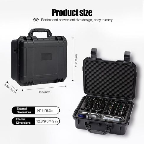 Hard Drive Case 3.5inch 10-Bay Multi-Protection HDD Storage Box Suitcase with Foam External Hard Drive Carrying Case Anti-Static Shock Moisture Proof for HDD/SSD/M.2 in Kuwait