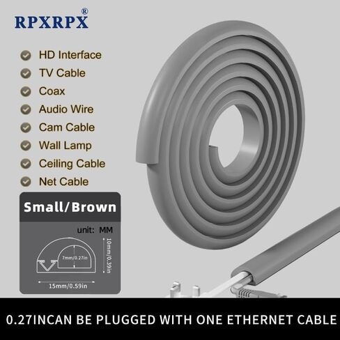 RPXRPXSide Open One Cord Cable Raceway Wire Cover for Cords, Our Cable Track is Best Suited for one Wire (Diameter <0.27"),Wire Raceway Management Cable Concealer Channel (Grey, 39in) in Saudi Arabia