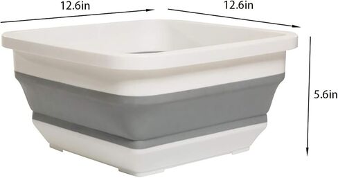 Ahyuan Collapsible Dish Pan Chopping Board Combo 10L Portable Washing Basin Dish Pan Foldable Dish Tub over the Sink Dishpan Camper Accessories for Travel Trailers (with Square) in Kuwait