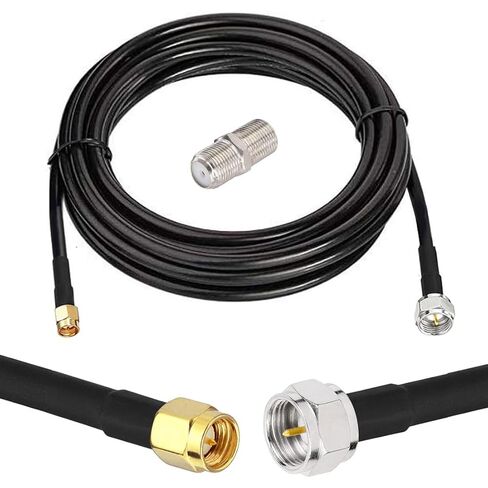 CORONIR 10ft SMA إلى F كابل محول SMA ذكر إلى F ذكر RF كابل محوري RG58 كابل للتلفزيون راديو هوائي منفذ الأقمار الصناعية RTL-SDR دونغل حزمة من 1 in Saudi Arabia