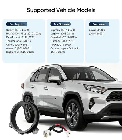 حلقة فاصل لمكبر الصوت بالباب الخلفي مقاس 6.5 بوصة متوافقة مع موديلات Toyota 1998-2023، موديلات Scion 2004-2014 ودعامة محول مكبر الصوت ومجموعة ترقية السرج (6.5 بوصة (زوج)) in Kuwait