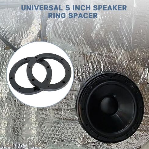 5 Inch Car Speaker Spacer Kit,Hollow Speakers Ring Adapter for 5" 5.25" Door Stereo Mounting Bracket,0.5" Depth Plastic Vehicle Audio Spacers 2PCS in Kuwait