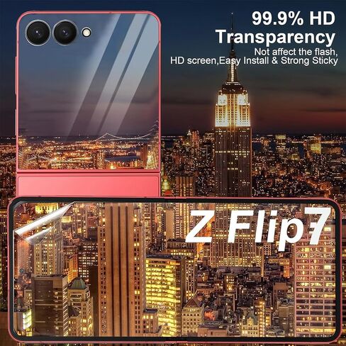 for Samsung Galaxy Z Flip 7 Screen Protector [3-Pack],Samsung Flip7 Film Full Coverage Hydrogel Film for Inner Main and Outer Cover Screens, Anti-Bubble in Saudi Arabia