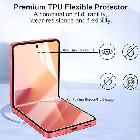 for Samsung Galaxy Z Flip 7 Screen Protector [3-Pack],Samsung Flip7 Film Full Coverage Hydrogel Film for Inner Main and Outer Cover Screens, Anti-Bubble in Saudi Arabia