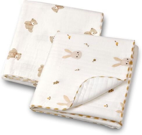 Cotton Baby Blanket Warm Toddler Quilt Lightweight Baby Bedding for Girls and Boys (Rabbit, 85x85CM) in Saudi Arabia