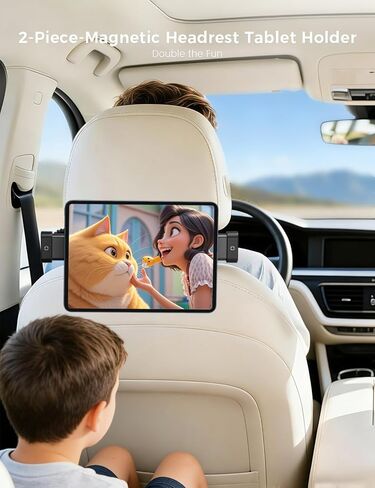 OHLPRO 2-Pack Magnetic Headrest Tablet Holder for Car Back Seat iPad Mount Compatible with Magsafe Phones Tablet iPad Pro Air Mini Galaxy Tab and Devices for Kids, Road Trip Essentials in Saudi Arabia